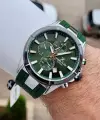 Kasası Gümüş Kordonu Yeşil Renk 46 mm İç Göstergeleri Aktif Erkek Kol Saati
