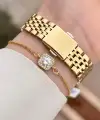 Gold Renk Kadın Kol Saati ve Hediye Bileklik
