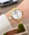 Gold Renk 35 Mm Hediye Paketli Kadın Kol Saati Ve Bileklik