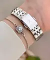 Gümüş Renk 35 mm Kadın Kol Saati ve Hediye Bileklik