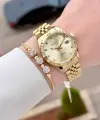 Gold Renk 32 mm Kadın Kol Saati ve Hediye Bileklik