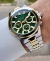 Kadranı Yeşil Kordonu Gold Gümüş Renk 43 Mm İç Göstergeleri Aktif Erkek Kol Saati