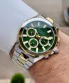 Kadranı Yeşil Kordonu Gold Gümüş Renk 43 Mm İç Göstergeleri Aktif Erkek Kol Saati