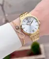 Gold Renk 35 mm Hediye Paketli Kadın Kol Saati ve Bileklik