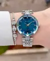 Kadranı Mavi Kordonu Gümüş Renk 32 mm Kadın Kol Saati ve Bileklik