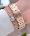 Rose Renk 30 mm Hediye Paketli Kadın Kol Saati ve Hediye Bileklik