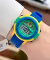 Sarı Yeşil Mavi Renk 8 Farklı Işıklı Hediye Paketli 5 ATM Çocuk Kol Saati