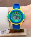 Sarı Yeşil Mavi Renk 8 Farklı Işıklı Hediye Paketli 5 ATM Çocuk Kol Saati