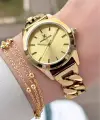 Kadranı Sarı Renk 24 Ay Garantili Kadın Kol Saati ve Hediye Bileklik