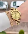 Kadranı Sarı Renk 24 Ay Garantili Kadın Kol Saati ve Hediye Bileklik