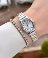 Gümüş Renk Rakamlı Kadın Kol Saati ve Bileklik