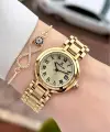 Gold Renk 30,5 mm Hediye Paketli Kadın Kol Saati ve Bileklik
