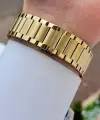 Kadranı Siyah Kordonu Gold Renk Hediye Paketli 41 mm Erkek Kol Saati