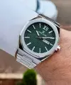 Kadranı Yeşil Kordonu Gümüş Renk 43 mm Erkek Kol Saati