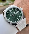Kadranı Yeşil Kordonu Gümüş Renk 43 mm Erkek Kol Saati