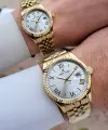 Gold Renk Hediye Paketli Sevgili Çift Kol Saati STISTE20