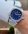 Kadranı Lacivert Kordonu Gümüş Renk Hediye Paketli 41 mm Erkek Kol Saati