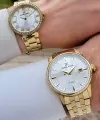 Gold Renk Hediye Paketli Sevgili Çift Kol Saati STISTE37