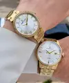 Gold Renk Hediye Paketli Sevgili Çift Kol Saati STISTE37