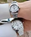 Gümüş Renk Hediye Paketli Sevgili Çift Kol Saati STISTE31