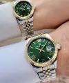 Yeşil Gold Gümüş Renk Hediye Paketli Sevgili Çift Kol Saati STISTE39