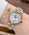 Gold Gümüş Renk 32 Mm Kadın Kol Saati ve Bileklik
