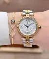 Gold Gümüş Renk 32 Mm Kadın Kol Saati ve Bileklik