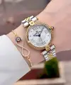 Gold Gümüş Renk 32 Mm Kadın Kol Saati ve Bileklik