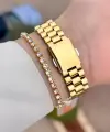 Gold Renk Kadın Kol Saati ve Bileklik