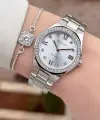 Gümüş Renk Kadın Kol Saati ve Bileklik