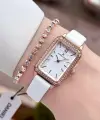 Kasası Rose Kordonu Beyaz Renk Kadın Kol Saati ve Bileklik