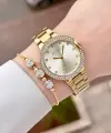 Gold Renk Kadın Kol Saati ve Bileklik
