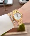 Gold Renk 30 Mm Kadın Kol Saati ve Bileklik