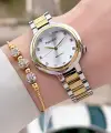 Gold Gümüş Renk Kadın Kol Saati ve Bileklik