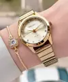 Gold Renk Kadın Kol Saati ve Bileklik