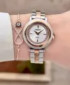 Rose Gümüş Renk Kadın Kol Saati ve Bileklik