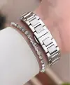 Gümüş Renk Hediye Paketli 30 Mm Kadın Kol Saati ve Bileklik