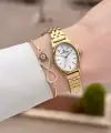 Gold Renk Hediye Paketli Kadın Kol Saati ve Bileklik