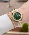 Gold Gümüş Yeşil Renk Hediye Paketli 30 Mm Kadın Kol Saati ve Bileklik