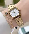 Gold Hediye Paketli 23 Mm Kare Kadın Kol Saati ve Bileklik