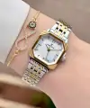 Gold Gümüş Renk Hediye Paketli 23 Mm Kare Kadın Kol Saati ve Bileklik