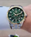 Santa Barbara Polo & Racquet Club Kadranı Yeşil Kodronu Gold Gümüş Renk 45 Mm Erkek Kol Saati