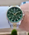 Kadranı Yeşil Kordonu Gold Gümüş Renk 43 mm Erkek Kol Saati