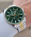 Kadranı Yeşil Kordonu Gold Gümüş Renk 43 mm Erkek Kol Saati