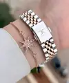 Rose Gümüş Renk 32 Mm Kadın Kol Saati ve Bileklik