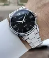 Casio Kadranı Siyah Kordonu Gümüş Renk 40 mm Erkek Kol Saati