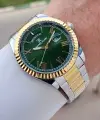 Kadranı Yeşil Sarı Beyaz Renk Takvim ve Gün İç Göstergeleri Aktif Fonksiyonlu Erkek Kol Saati