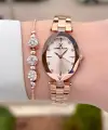 Rose Renk Kadın Kol Saati Ve Bileklik