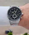 Kadranı Siyah Kordonu Gümüş Renk 43 Mm 5 ATM Erkek Kol Saati