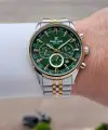 Kadranı Yeşil Kordonu Gold Gümüş Renk 43 Mm 5 ATM Erkek Kol Saati
